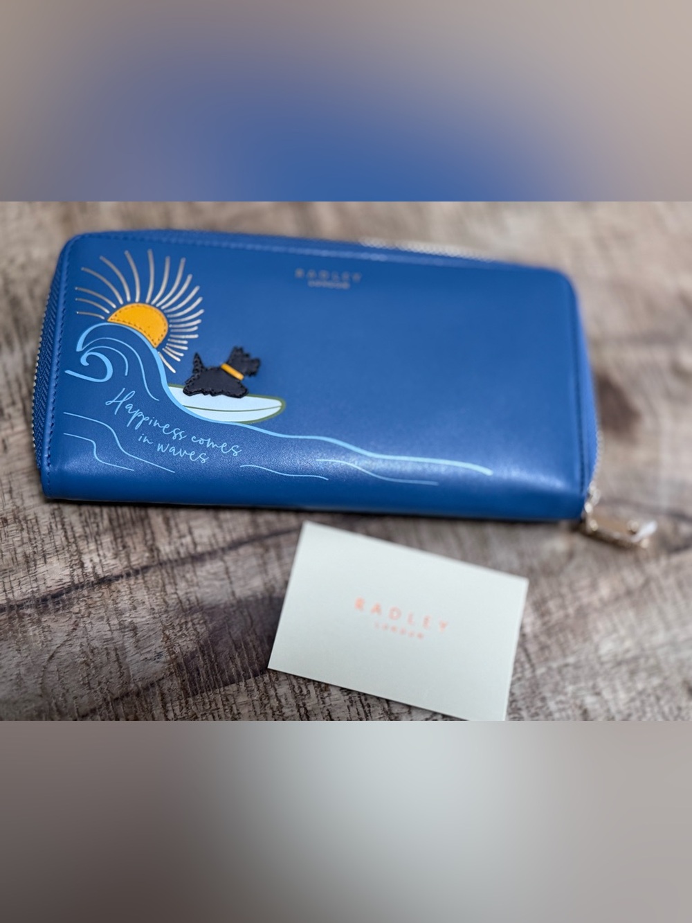 Radley London Blue 'Happiness Comes in Waves' Zip Wallet - Picture 2 of 8